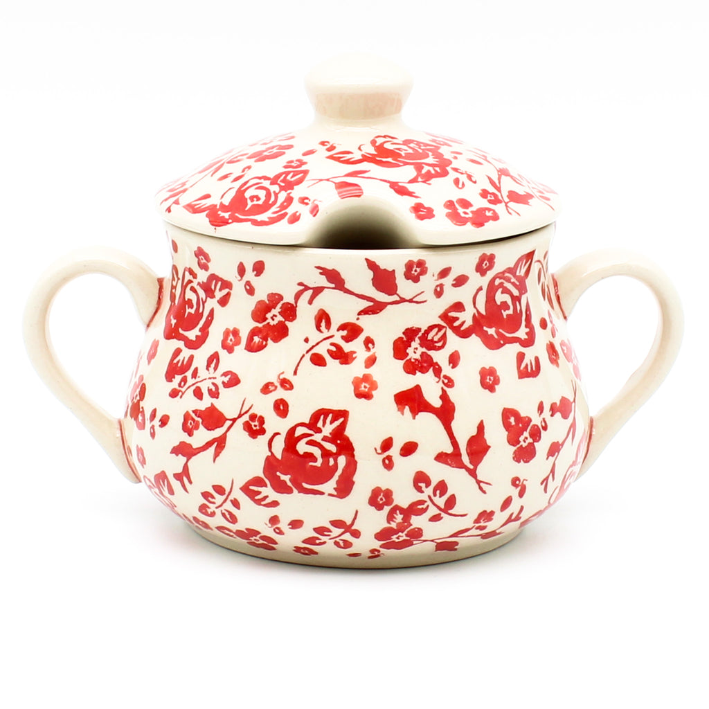 Family Style Sugar Bowl 14 oz in Antique Red