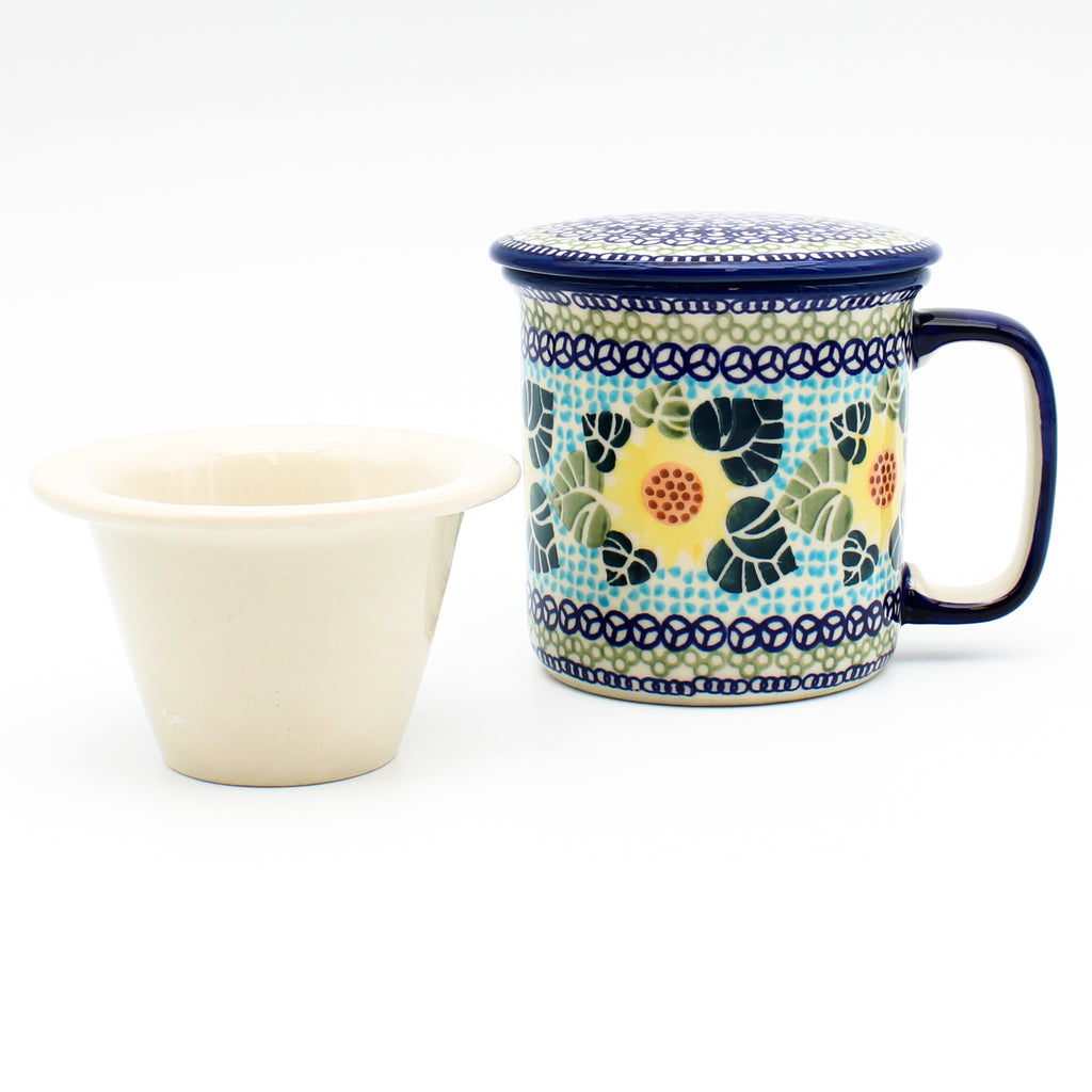 Straight Cup w/Infuser & Cover 12 oz in Ukrainian Sunflower