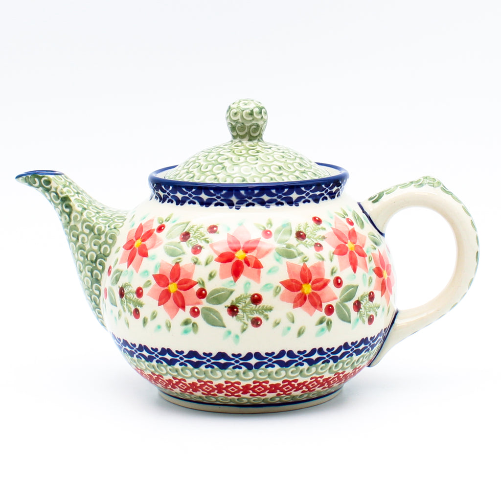 Morning Teapot 1 qt in Poinsettia