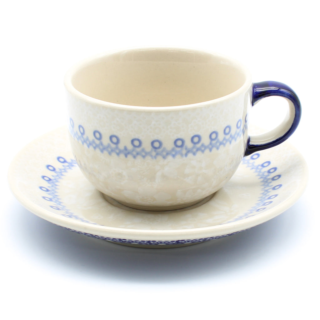 Cappuccino Cup w/Saucer 6.5 oz in Delicate Blue