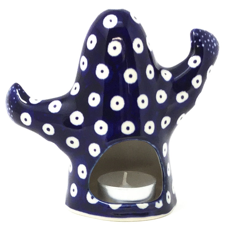 Ghost Tea Candle Holder in Blue Tradition