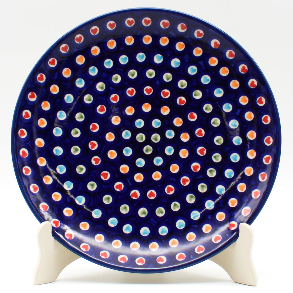 Dinner Plate 10" in Multi-Colored Hearts