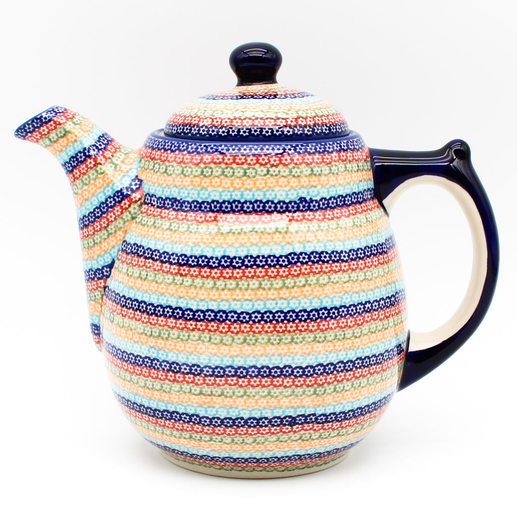Tall Teapot 2 qt in Multi-Colored Flowers