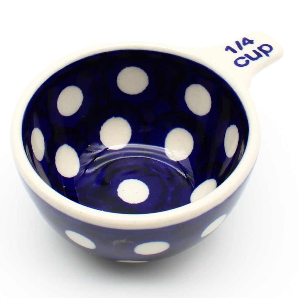 Measuring Cup- 1/4 Cup in White Polka-Dot