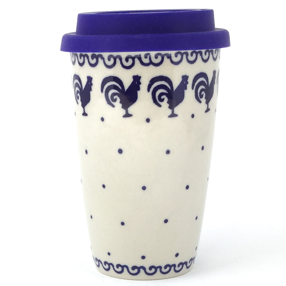Travel Cup 14 oz in Blue Roosters