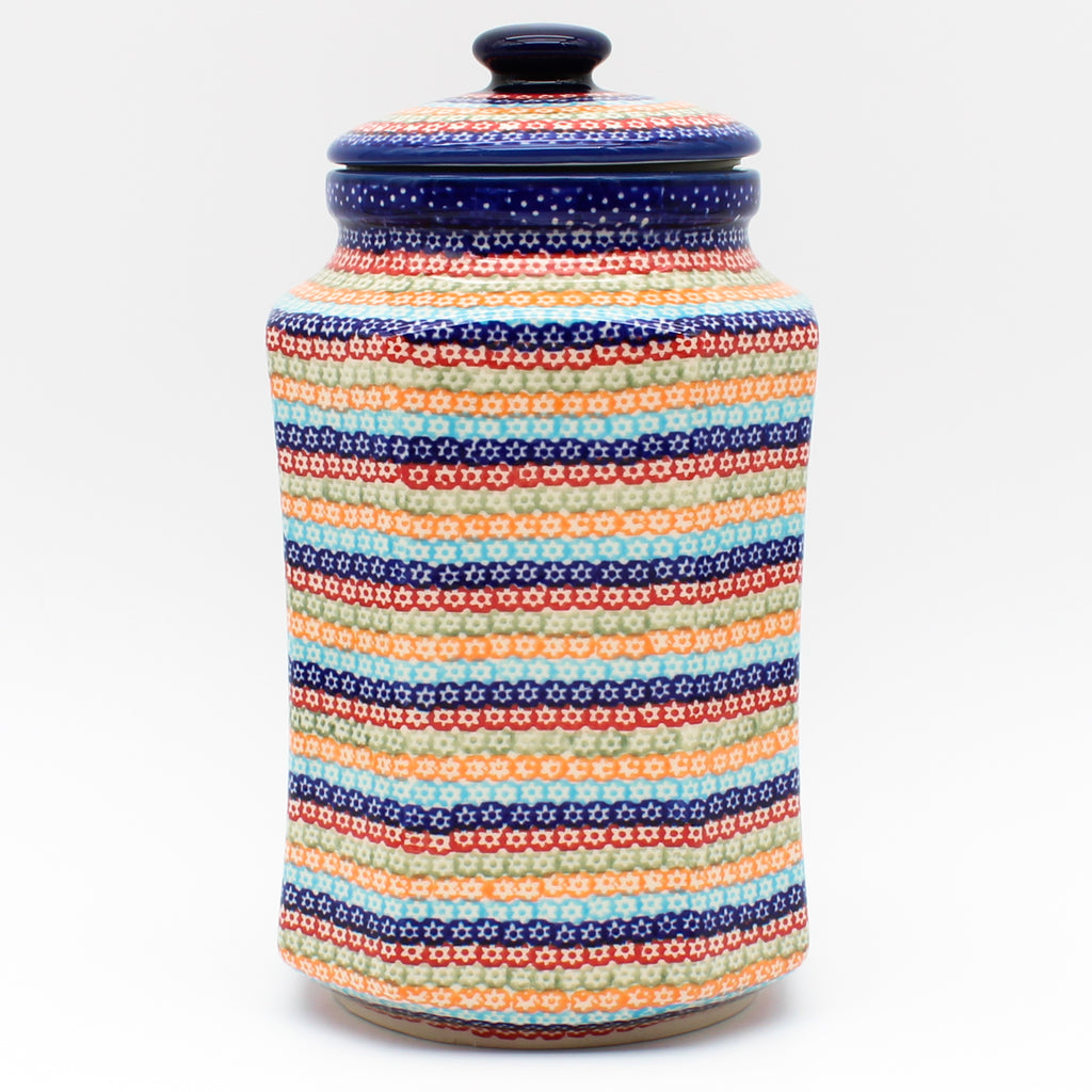 Md Airtight Canister in Multi-Colored Flowers