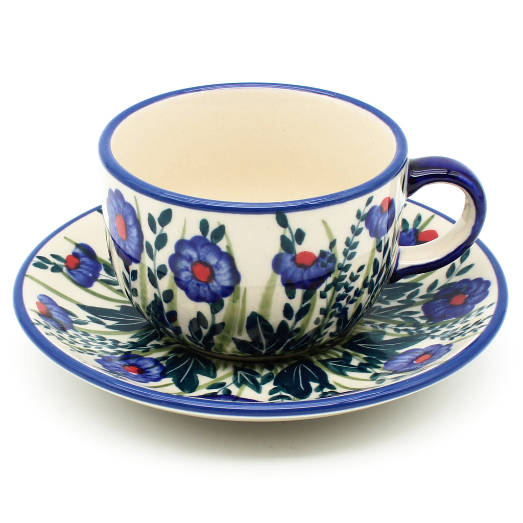 Cappuccino Cup w/Saucer 6.5 oz in Gil's Blue