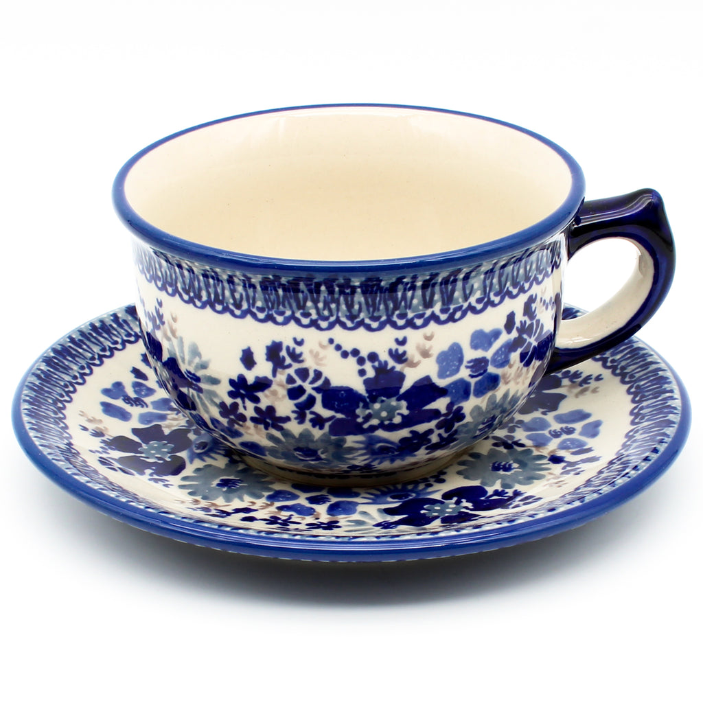Tea Cup w/Saucer 8 oz in Stunning Blue