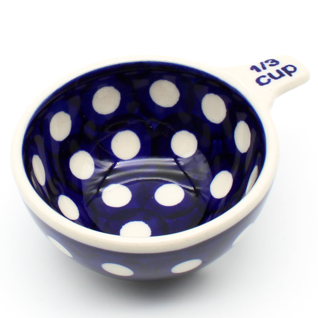 Measuring Cup- 1/3 Cup in White Polka-Dot