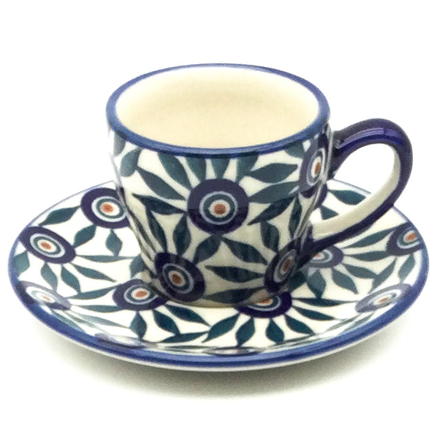 Espresso Cup w/Saucer 2 oz in Peacock Eye