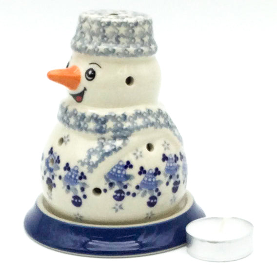 Snowman Tea Candle Holder in Holiday Bells