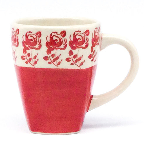 Square Cup 12 oz in Red Rose