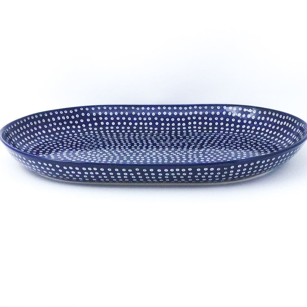 Lg Oval Platter in Blue Elegance